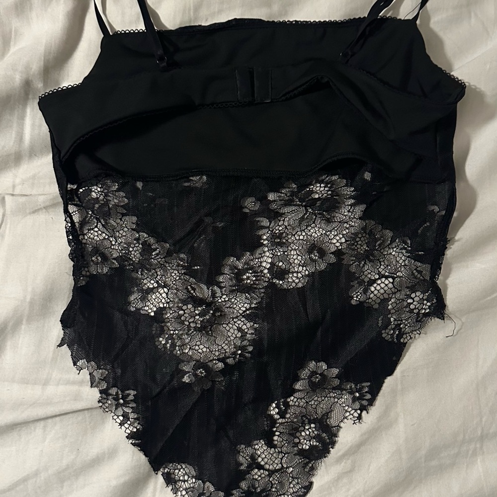 Black Lace Crop Top